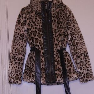 Belted Animal Print Jacket
